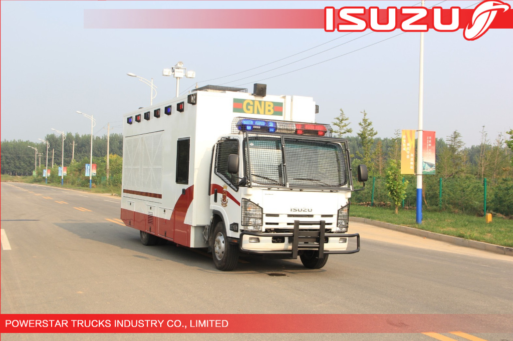 Japanese Isuzu Police Workshop Truck with guard for Emergency supplier
