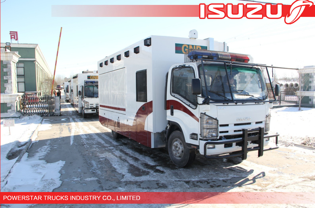 Japanese Isuzu Police Workshop Truck with guard for Emergency supplier