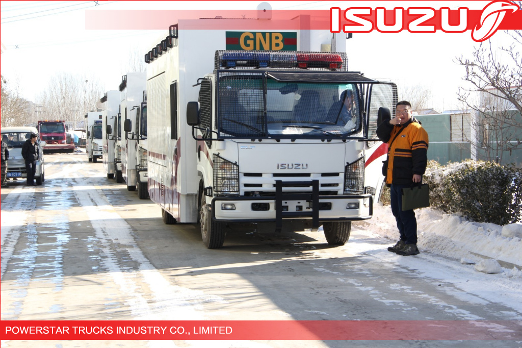 Japanese Isuzu Police Workshop Truck with guard for Emergency supplier
