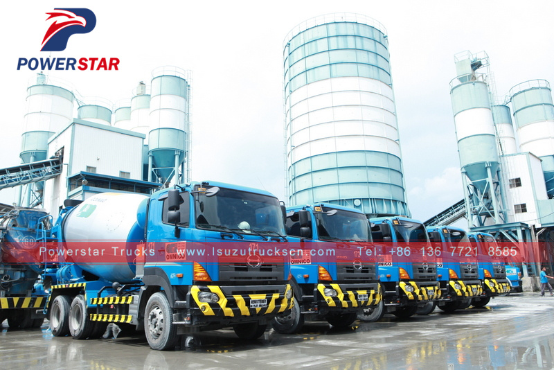 Japan new 8-10cbm ready mix hino concrete mixer truck hire