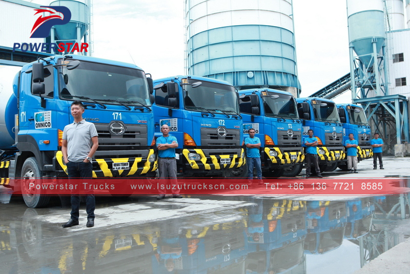 Japan new 8-10cbm ready mix hino concrete mixer truck hire
