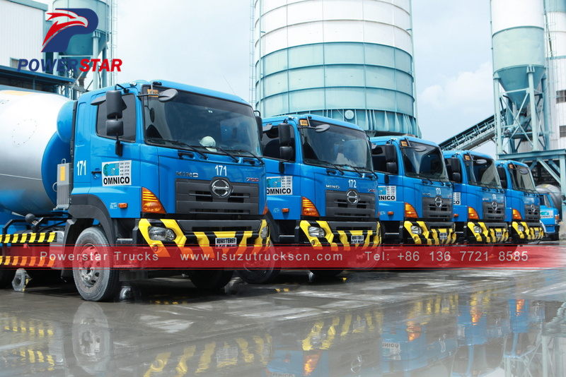 Japan new 8-10cbm ready mix hino concrete mixer truck hire