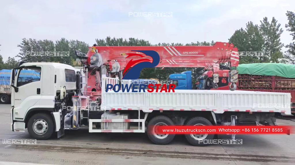 Myanmar Japan ISUZU GIGA Stiff Boom Crane Trucks with SPS40000 palfinger
