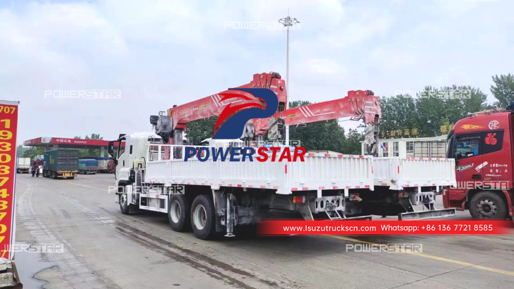 Myanmar Japan ISUZU GIGA Stiff Boom Crane Trucks with SPS40000 palfinger