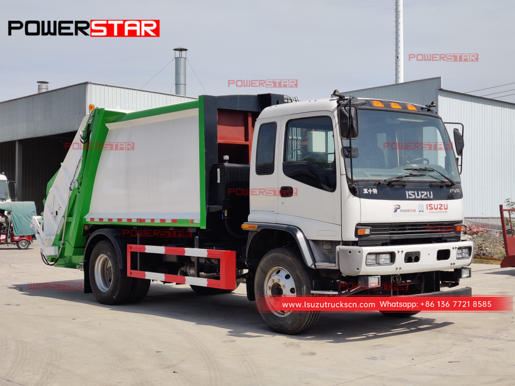 Mongolia ISUZU FTR/FVR refuse compactor truck and NPR boom crane trucks