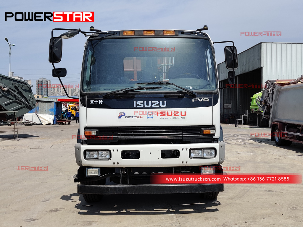 Mongolia ISUZU FTR/FVR refuse compactor truck and NPR boom crane trucks