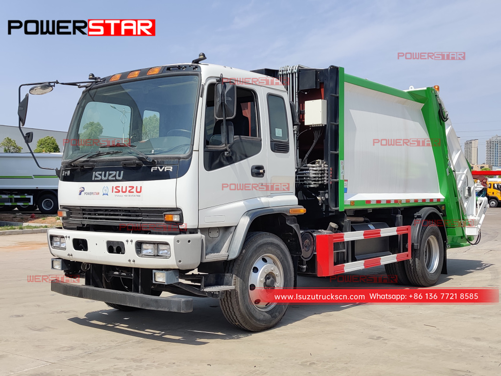 Mongolia ISUZU FTR/FVR refuse compactor truck and NPR boom crane trucks