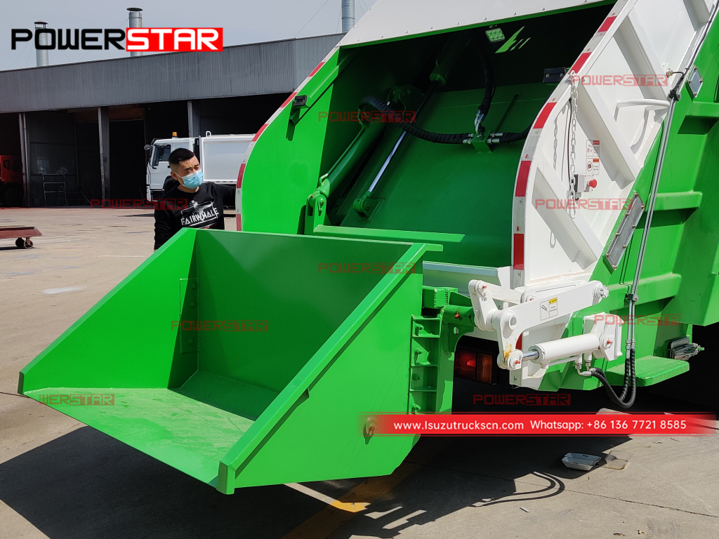 Mongolia ISUZU FTR/FVR refuse compactor truck and NPR boom crane trucks