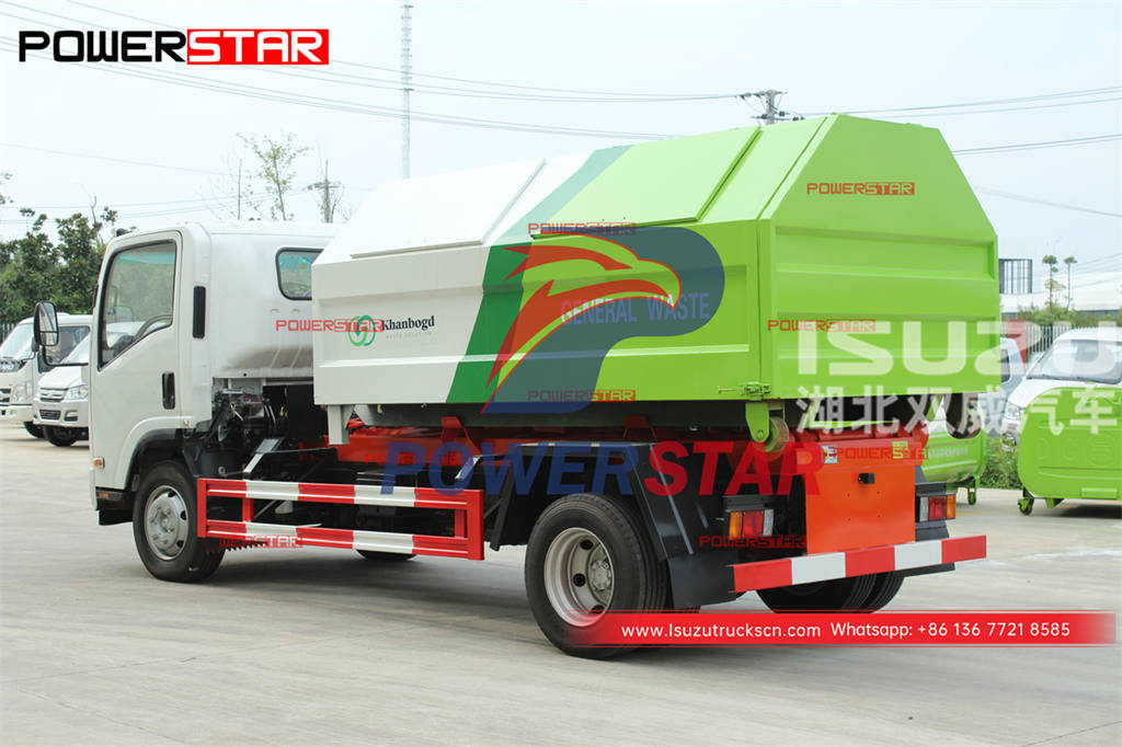 Philippines ISUZU 4×4 190HP 8CBM hook arm garbage truck