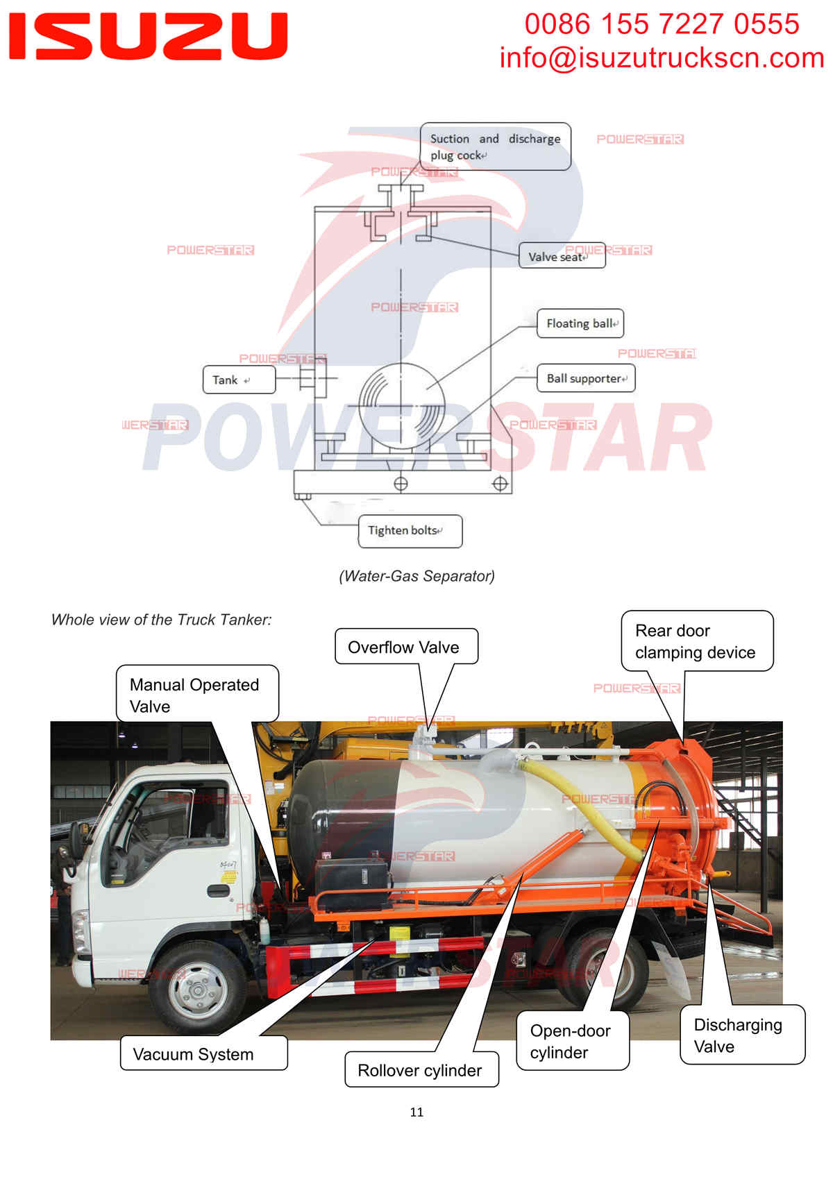 ISUZU 100P Vacuum Tanker Truck Manual Micronesia