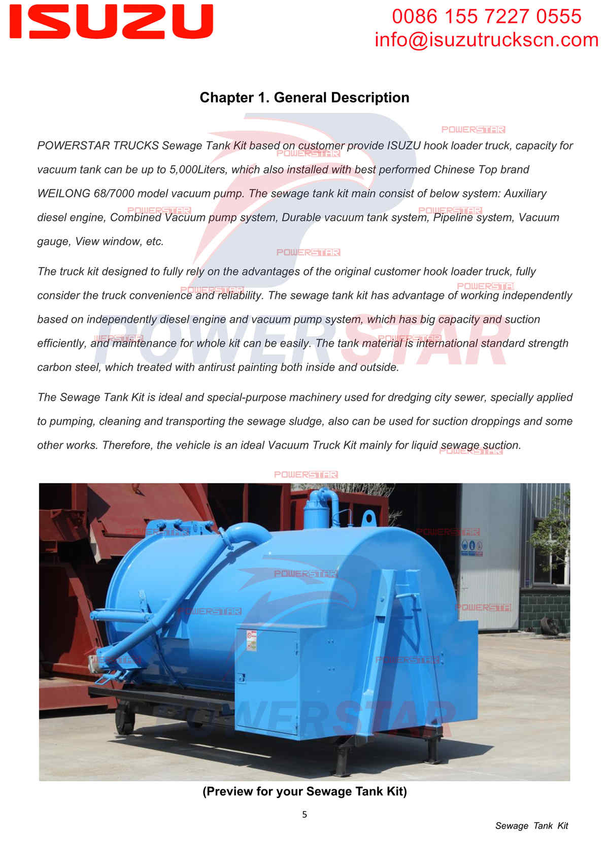 5000Liters Vacuum Tanker Upper Body Kit
