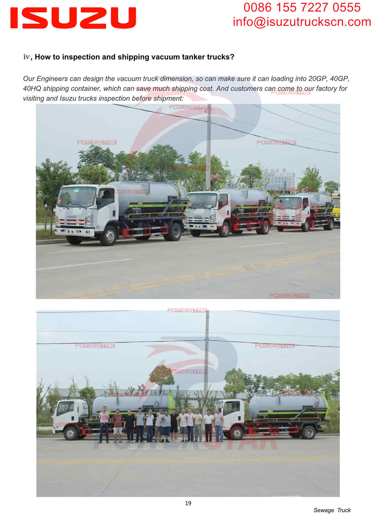 ISUZU 700P NPR 8cbm Sewage Truck Manual Dubai-