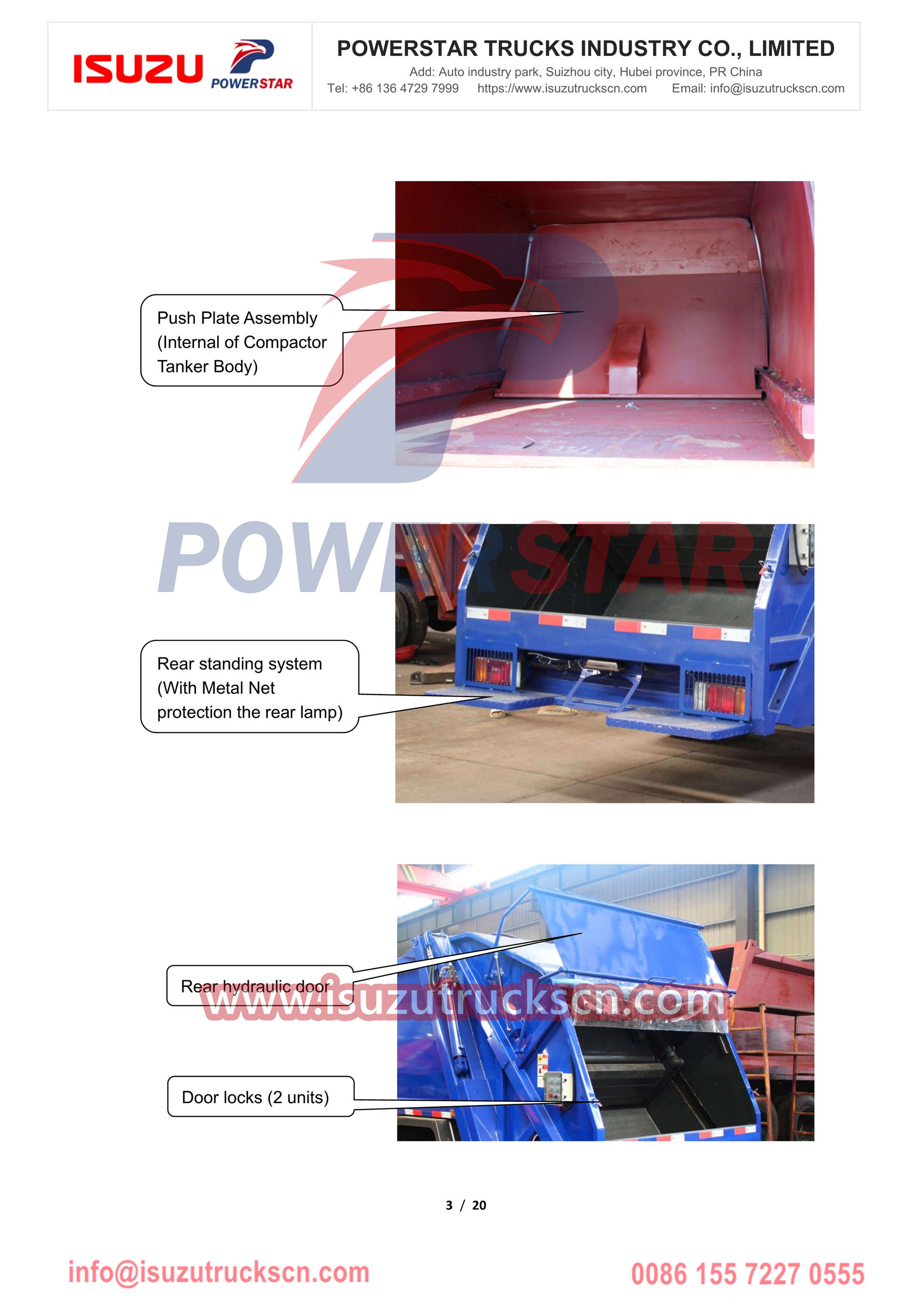 Grenada customer buy ISUZU NPR 8cbm refuse compactor truck manual