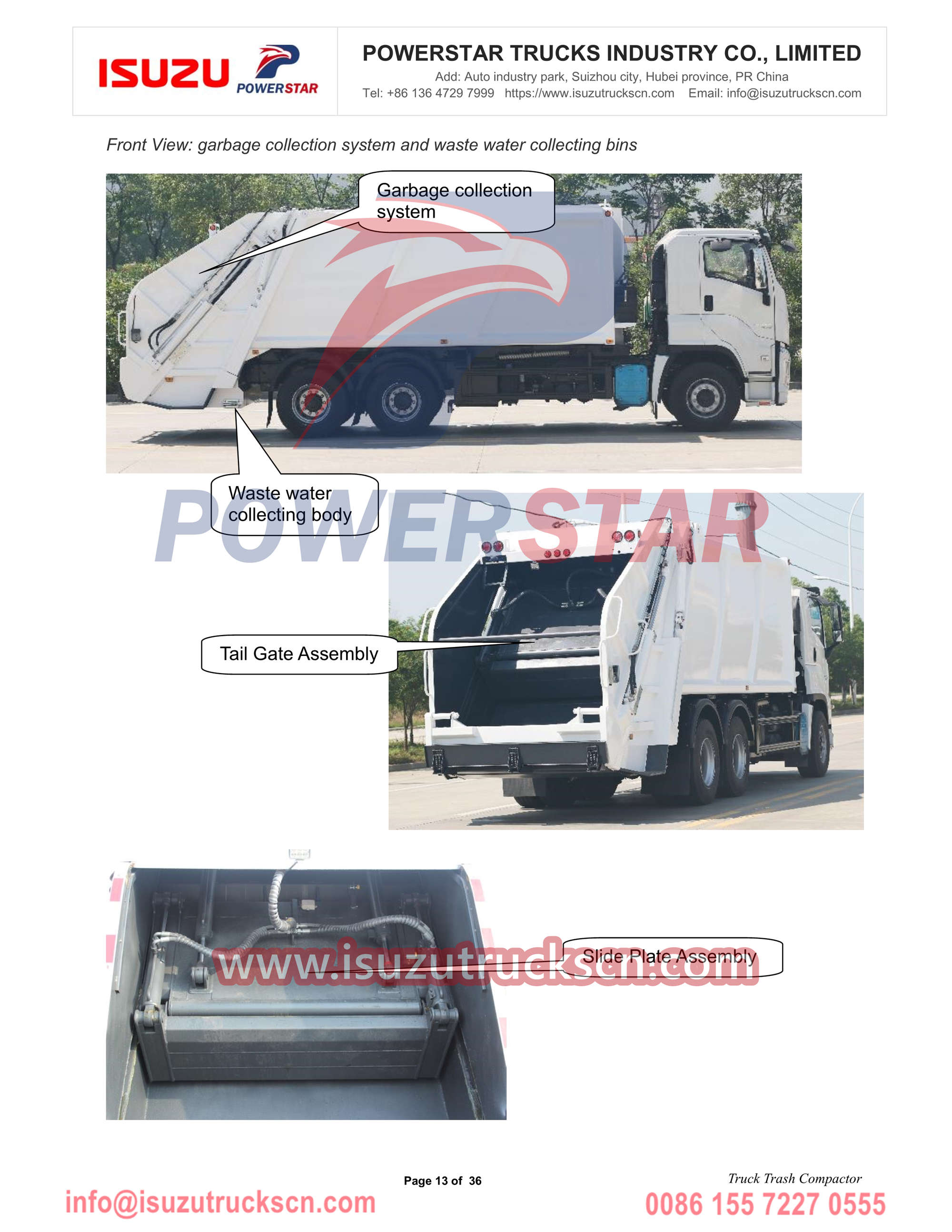 ISUZU operation manual for giga 22cbm refuse compactor truck