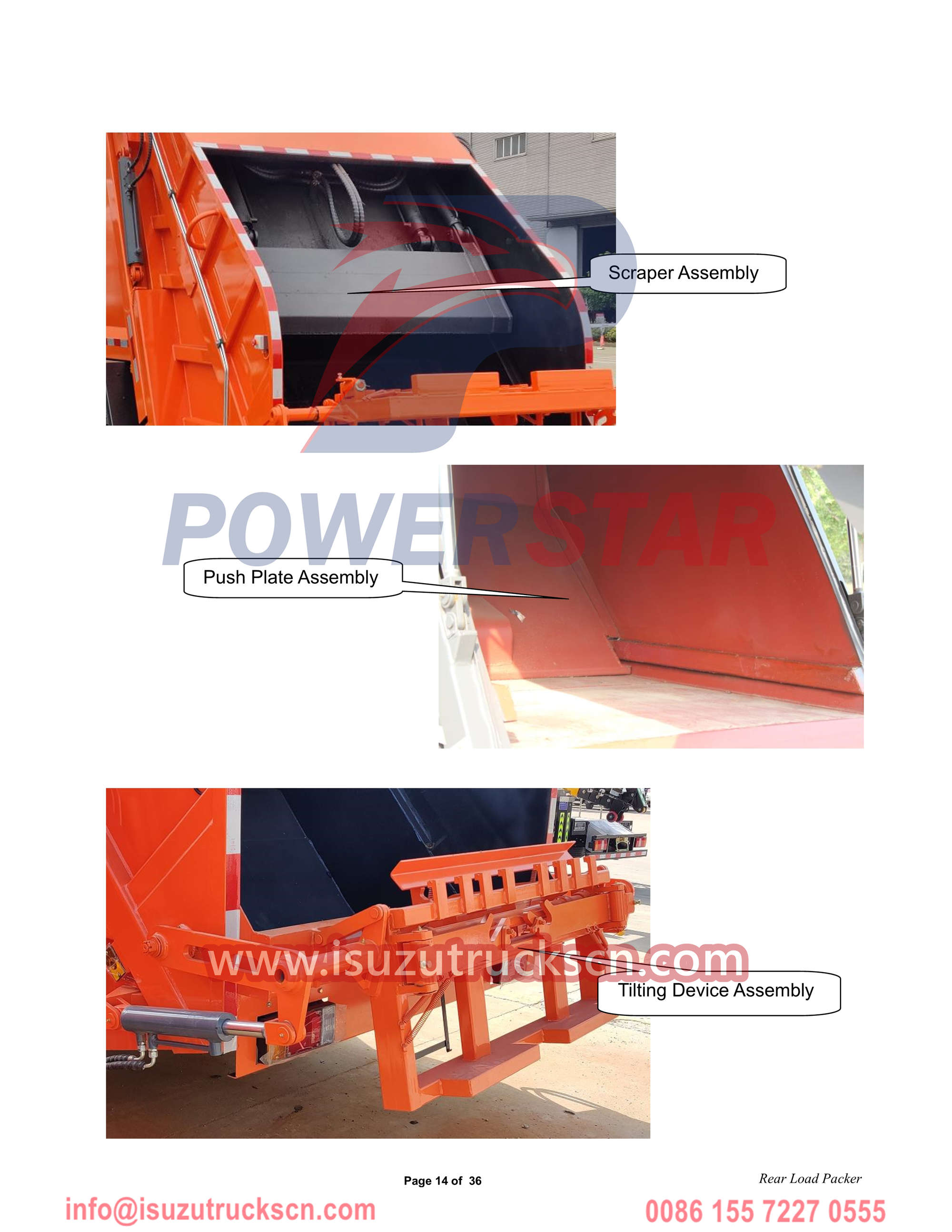 Isuzu rear loader garbage truck