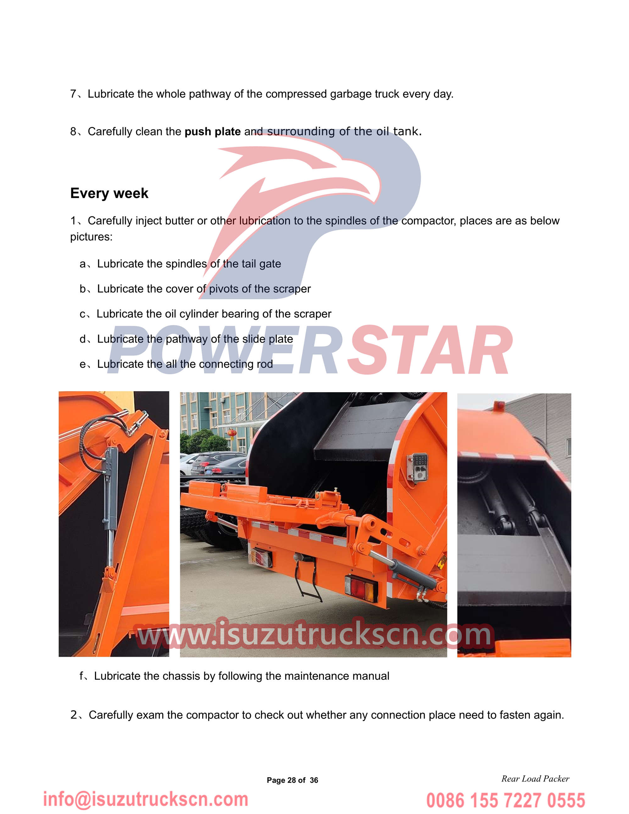 Isuzu rear loader garbage truck