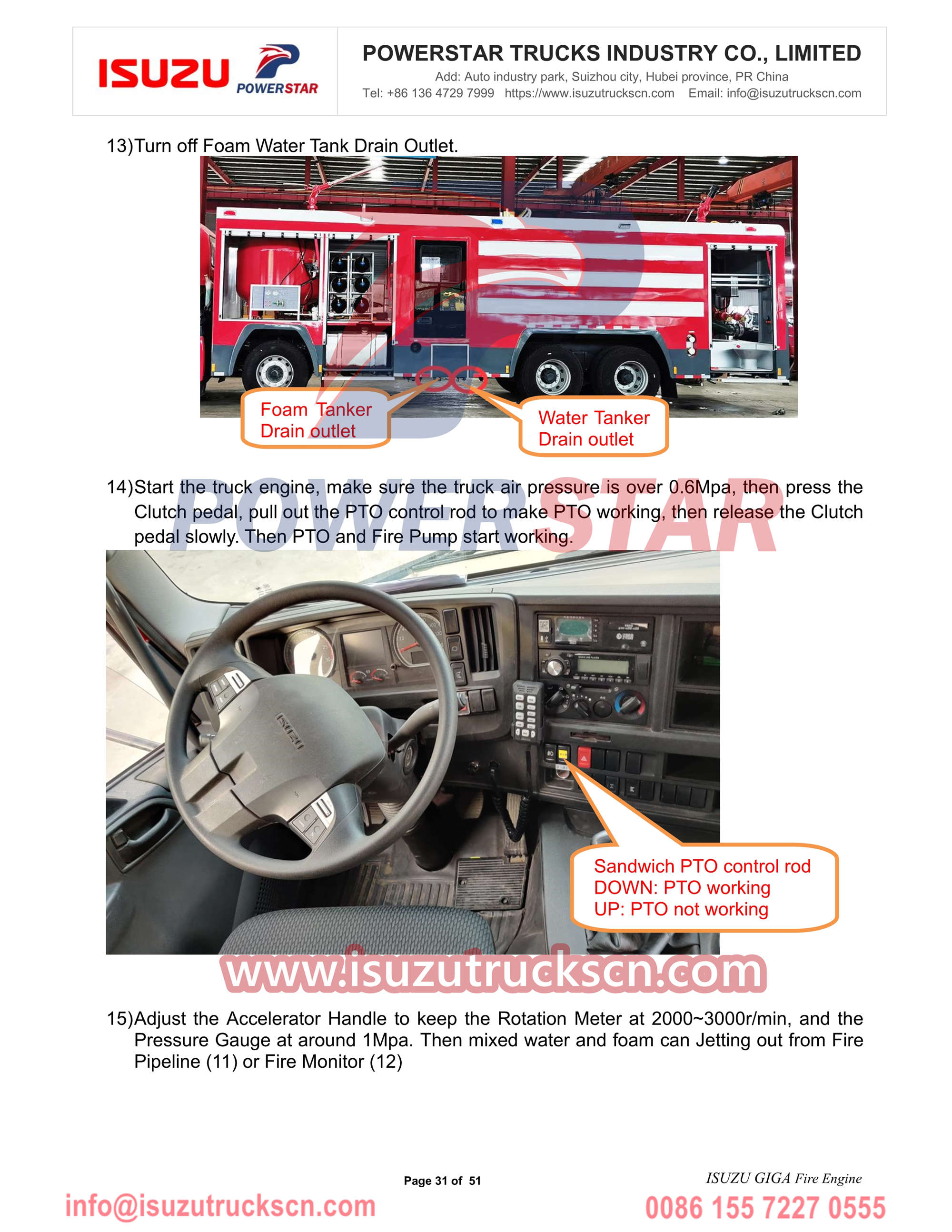 Isuzu giga fire engine