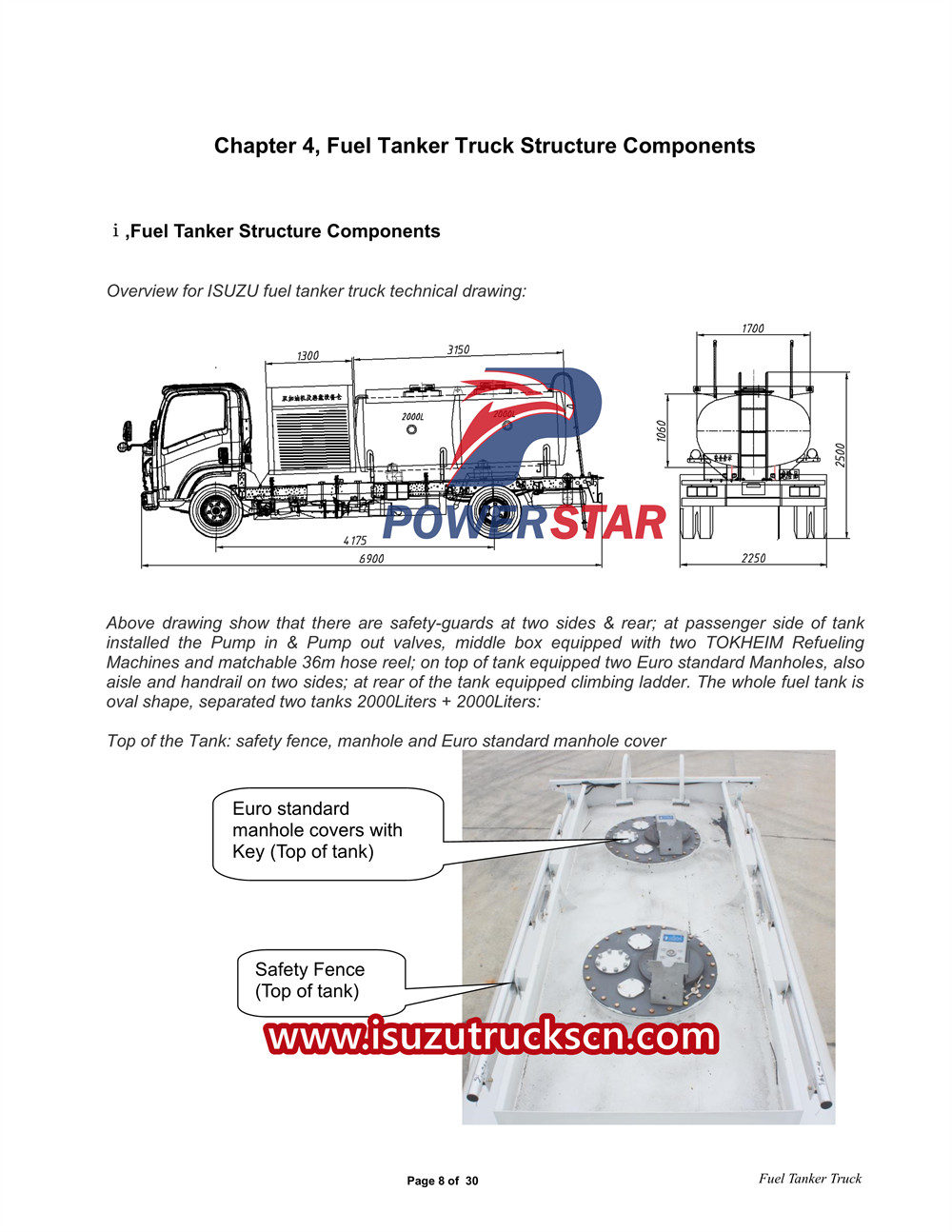  Isuzu 700P 4x4 combined fuel pump tanker truck