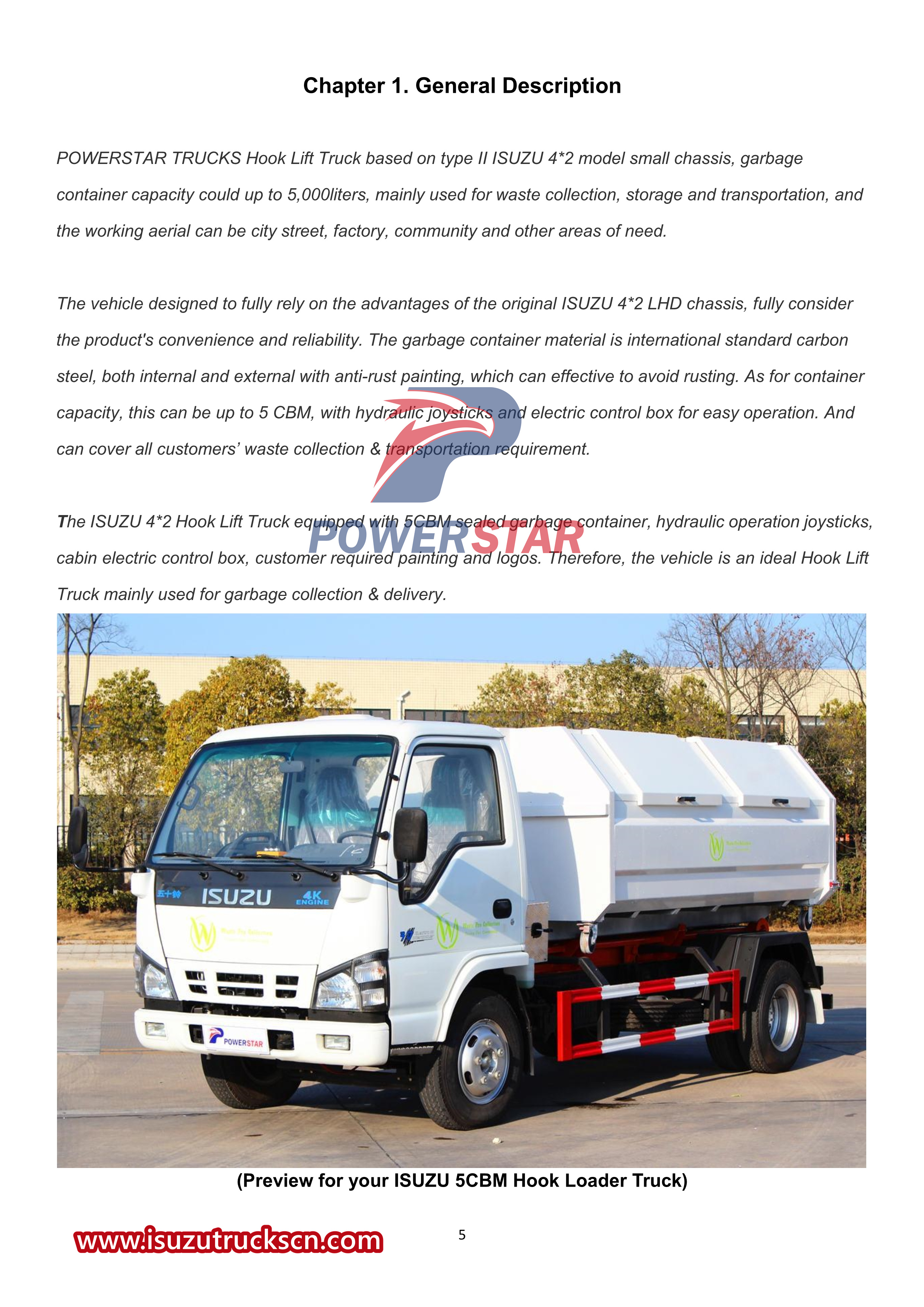  Isuzu ELF 600P hook loader truck manual