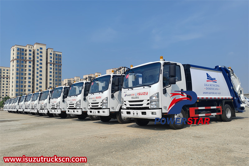 15 units Isuzu 700P rear loading compactor truck export to Ethiopia