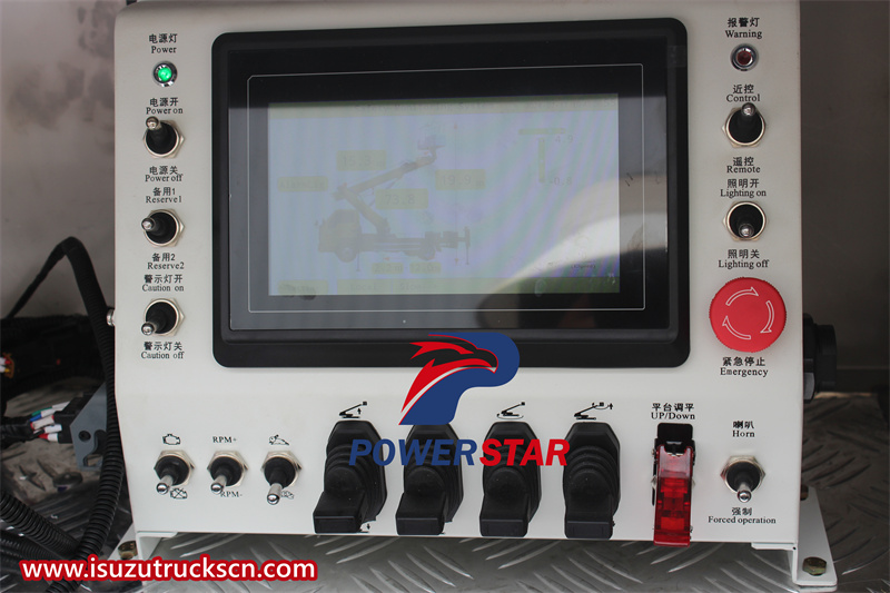 Isuzu 100P 20m aerial working vehicle operation panel