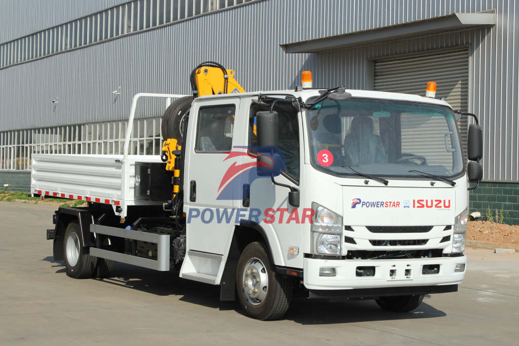 Kazakhstan 15unit Isuzu NPR dump truck with XCMG boom crane for sale