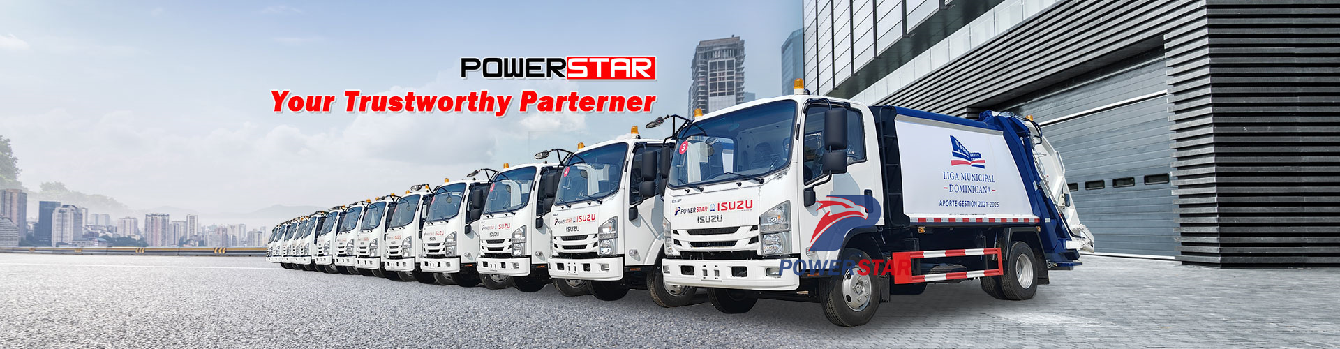 Isuzu rear loader garbage truck