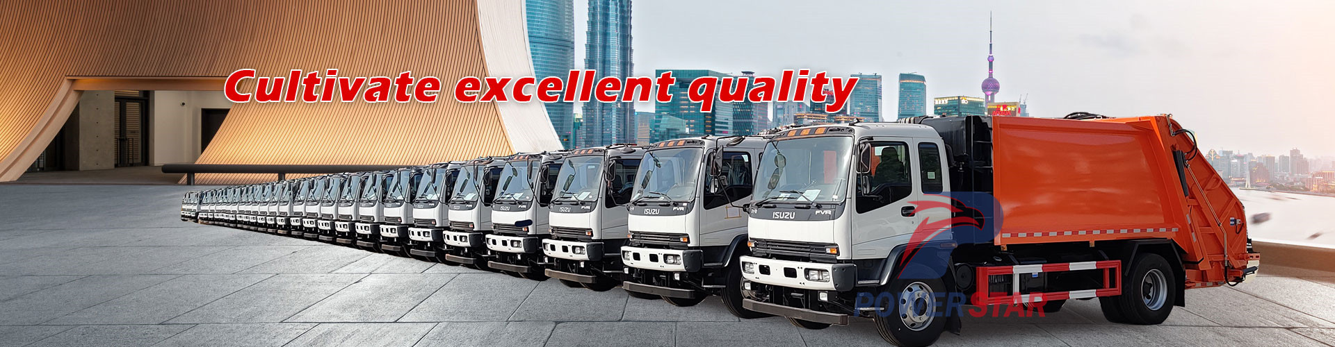 Isuzu rear loader refuse truck