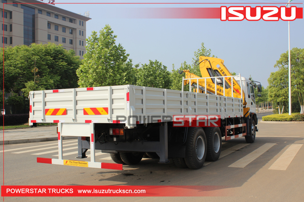 Custom Isuzu FVZ heavy duty Cargo truck with folding boom crane for sale